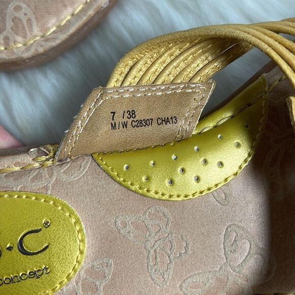 Born Concept BOC Alina Sunshine Yellow Thong Sandals Sz 7 - Picture 5 of 6